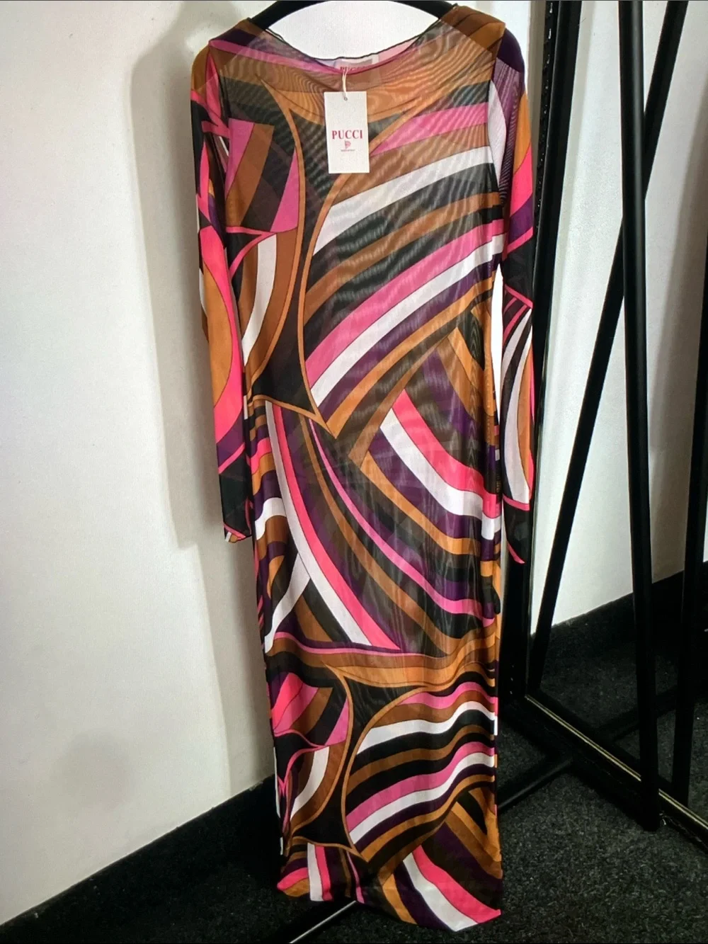 Emilio Pucci Multicolor Geometric Print Maxi Dress - Picture 2 of 8